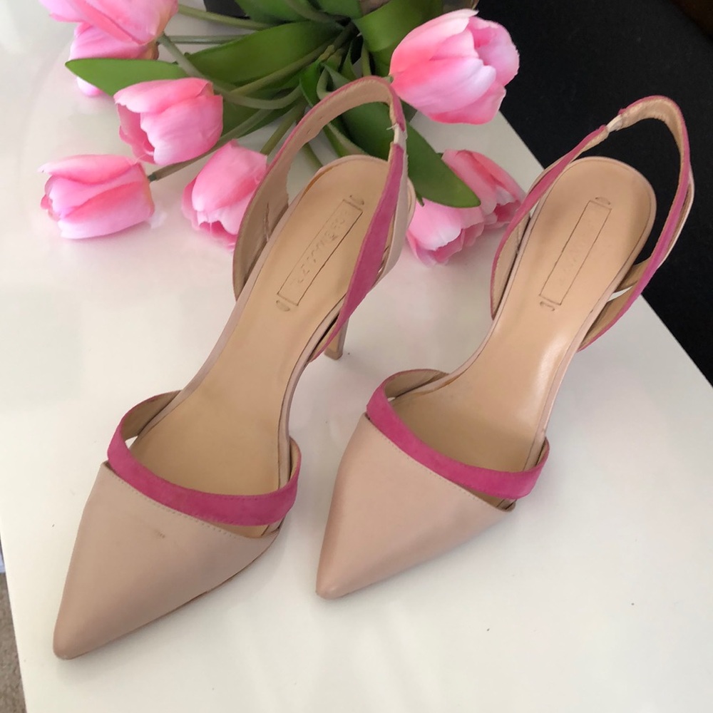 BCBGMAXAZRIA Clare Pointed Toe Leather Heels sz 9